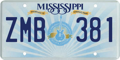 MS license plate ZMB381