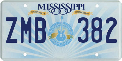MS license plate ZMB382