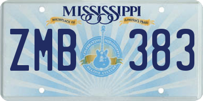 MS license plate ZMB383