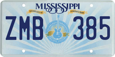 MS license plate ZMB385