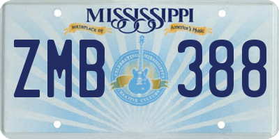 MS license plate ZMB388