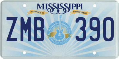 MS license plate ZMB390