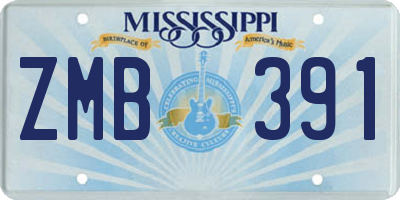 MS license plate ZMB391