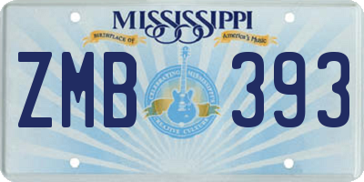 MS license plate ZMB393