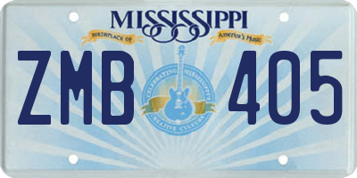 MS license plate ZMB405