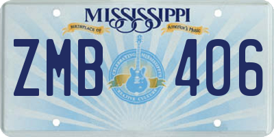 MS license plate ZMB406