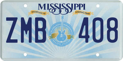 MS license plate ZMB408