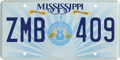MS license plate ZMB409