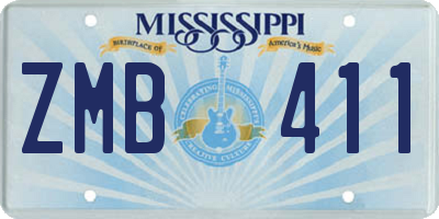 MS license plate ZMB411