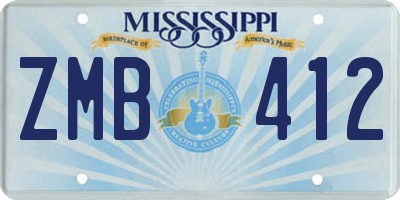 MS license plate ZMB412