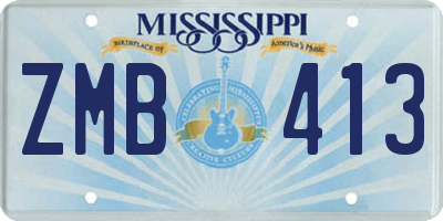 MS license plate ZMB413