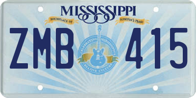 MS license plate ZMB415
