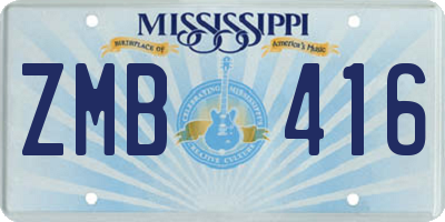 MS license plate ZMB416