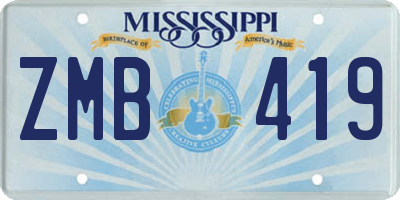 MS license plate ZMB419
