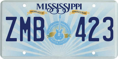 MS license plate ZMB423