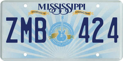 MS license plate ZMB424