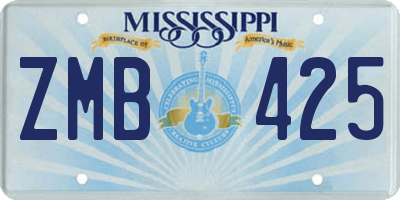 MS license plate ZMB425