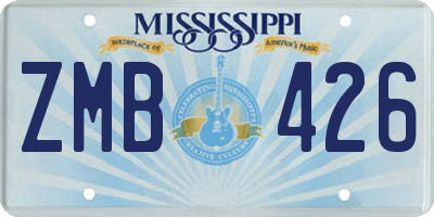 MS license plate ZMB426