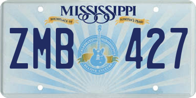 MS license plate ZMB427