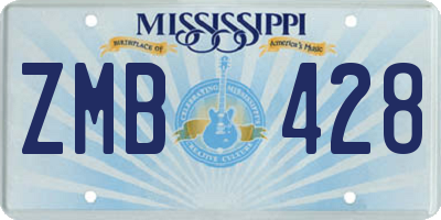 MS license plate ZMB428