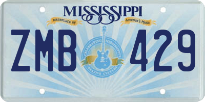 MS license plate ZMB429