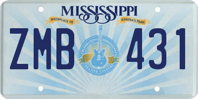 MS license plate ZMB431