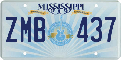 MS license plate ZMB437