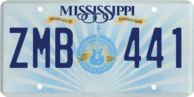 MS license plate ZMB441