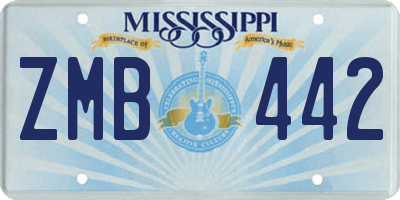 MS license plate ZMB442