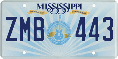 MS license plate ZMB443