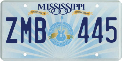 MS license plate ZMB445