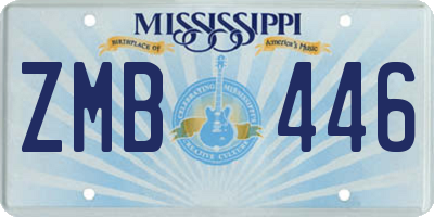 MS license plate ZMB446