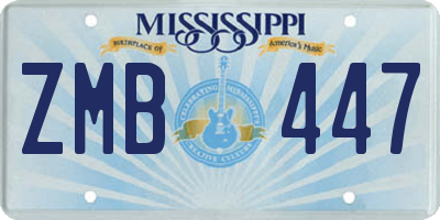 MS license plate ZMB447