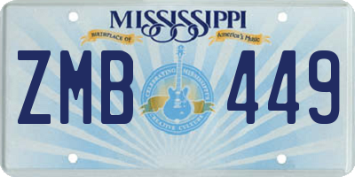 MS license plate ZMB449