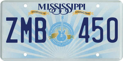 MS license plate ZMB450