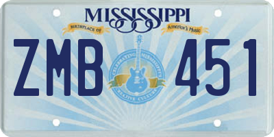 MS license plate ZMB451