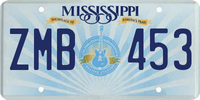 MS license plate ZMB453