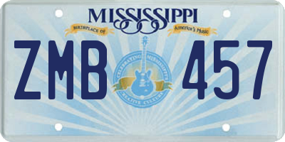 MS license plate ZMB457