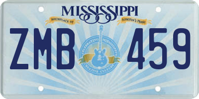 MS license plate ZMB459
