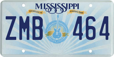 MS license plate ZMB464