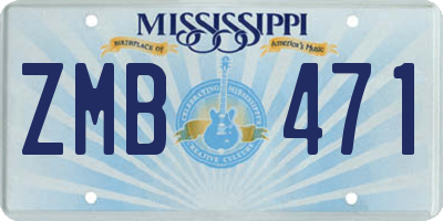 MS license plate ZMB471