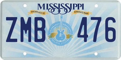 MS license plate ZMB476