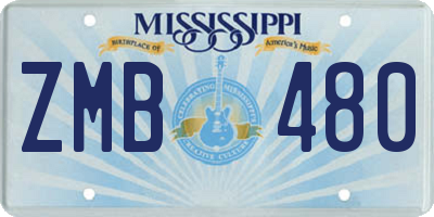 MS license plate ZMB480