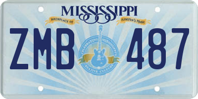 MS license plate ZMB487