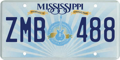 MS license plate ZMB488