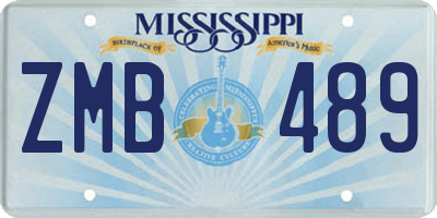 MS license plate ZMB489