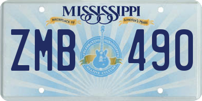 MS license plate ZMB490