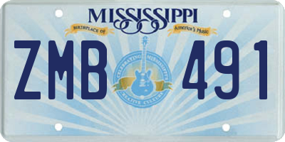 MS license plate ZMB491