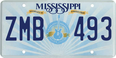 MS license plate ZMB493