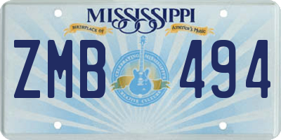 MS license plate ZMB494